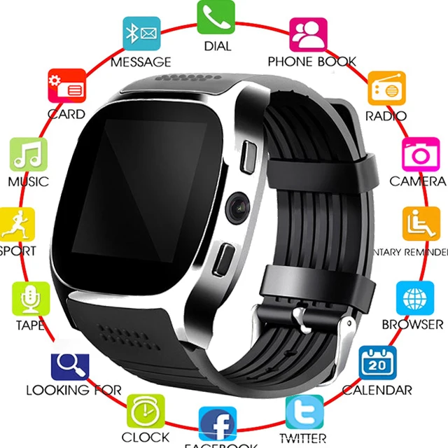 

Fashion Sport Smart Watch Men T8 SIM TF Card Smart phone watch waterproof 2G Call answer the phone camera Boy girl For android