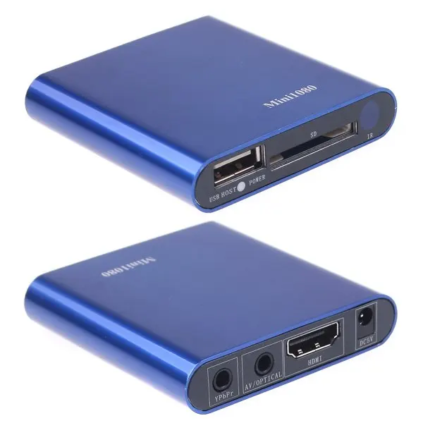 

JEDX Mini Multi TV Media Player HDMI 1080P USB SD MMC RMVB MP3 AVI MPEG Divx MKV 32GB U disk Drive+Car adapter included