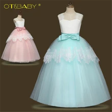 Романтическое розовое Пышное кружевное платье с длинными рукавами для девочек, держащих букет невесты на свадьбе, зеленое бальное платье из органзы для девочек, платье для причастия