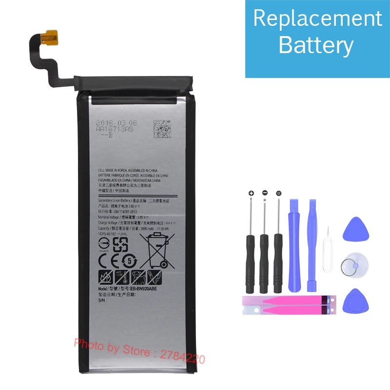 

3000mAh Original Mobile Phone Battery EB-BN920ABE EB-BN920ABA For Samsung GALAXY Note 5 N9200 N920t N920c Note5 SM-N9208 N920P