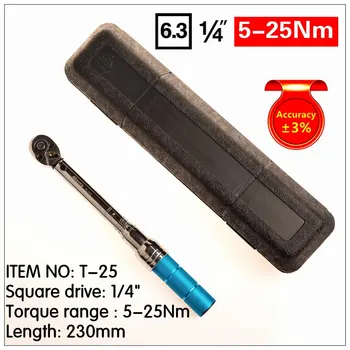 

MXITA 1/4 5-25Nm Accuracy 3% High precision professional Adjustable Torque Wrench car Spanner car Bicycle repair hand tools set