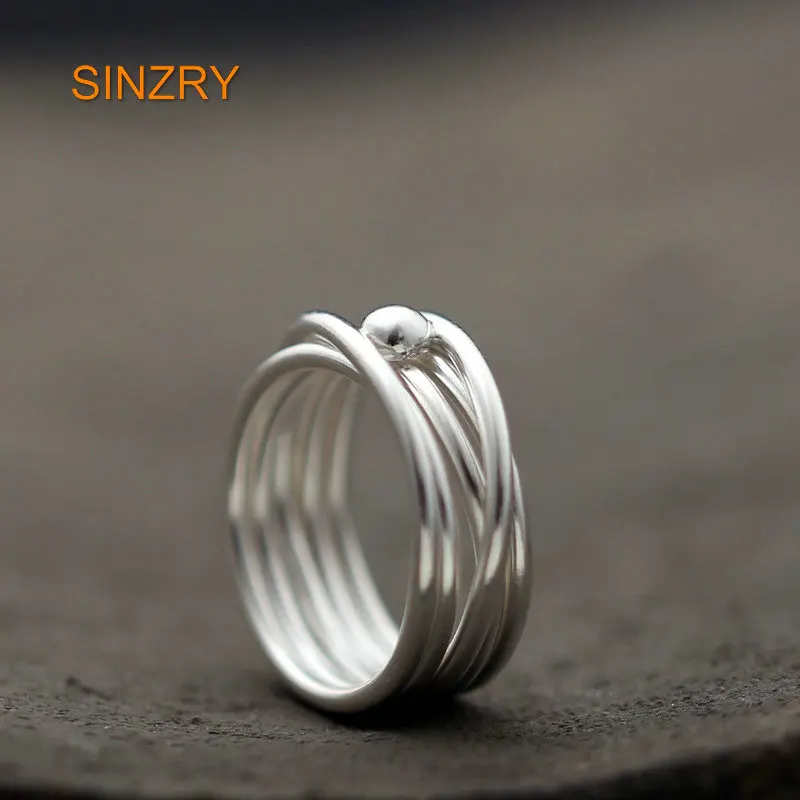 Многослойные кольца Sinzry Nutural из 100% стерлингового серебра ручной работы для пар
