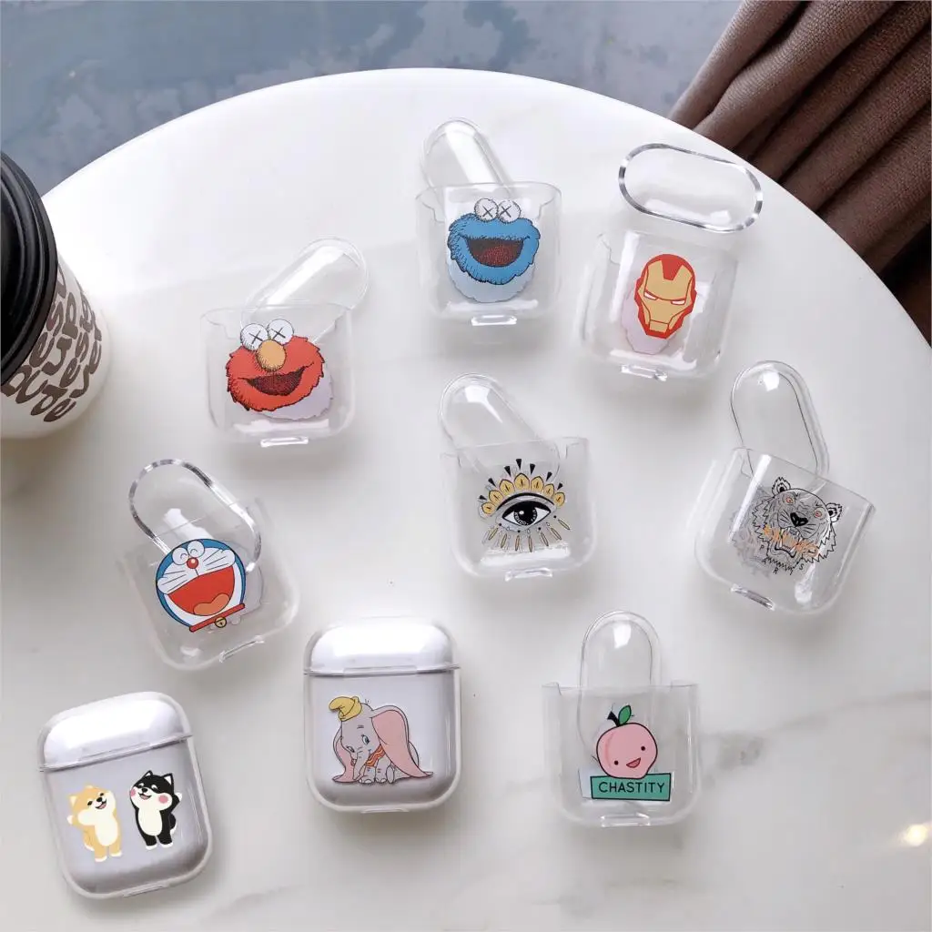 

Fashion For Airpods Etui Case Cute Tide brand Disneys Transparent Earphone Cover Portector Charging Box Cartoon Hard anime Bag