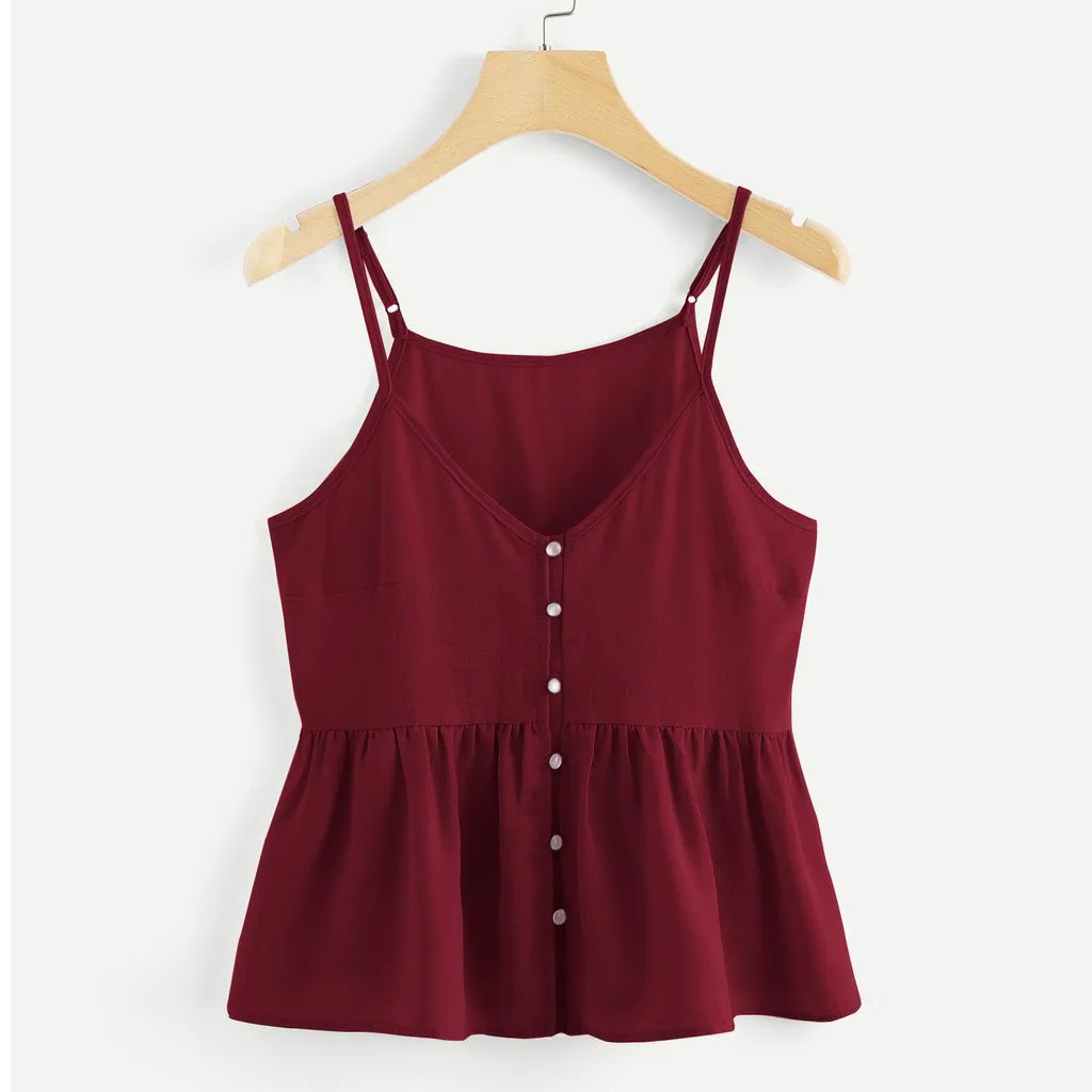 

Summer Casual Style Polyester Comfortable Camis Top Debardeur Femme Sexy Women Sleeveless Shirt Loose Tank Top Soft Top Women