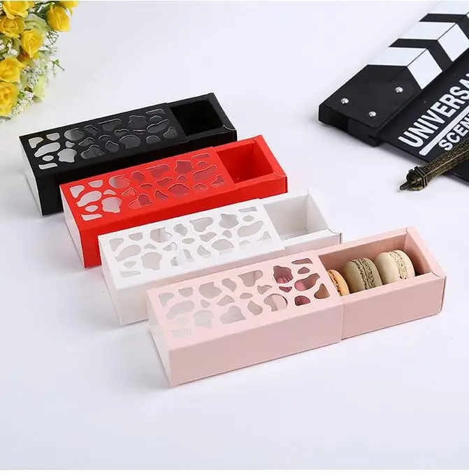 

Openwork chocolate packaging present in return candy box wedding celebration macarons box Maccaron hollow packing box for cake