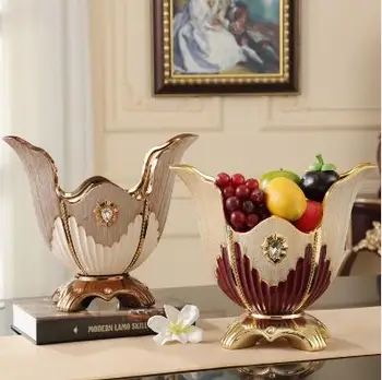 

Europe creative ceramic dried fruit Candy Storage dish Dessert Snack plate home tea table fruit dish wedding decoration vase