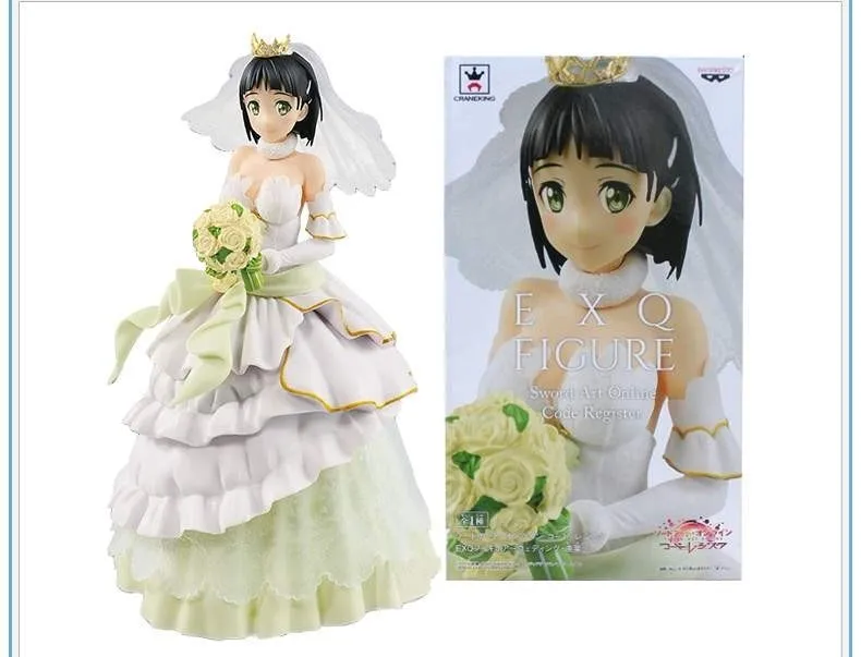 21cm Original  Anime   Sword Art Online Figure  PVC   Kirigaya Suguha  Wedding Model Toy Dolls Gifts