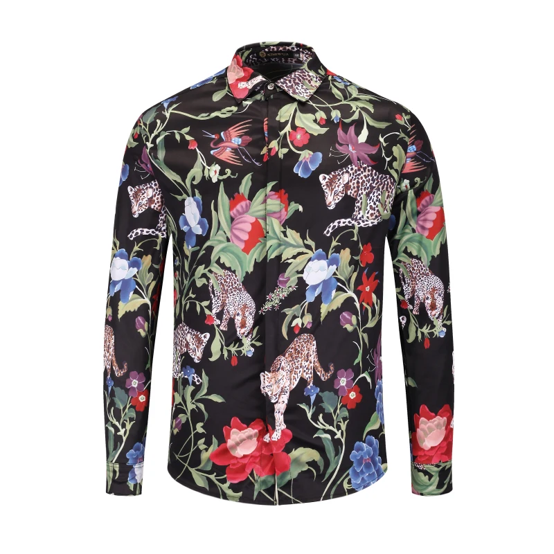 XIMIWUA 2019 New Arrival Floral Shirt Mens Shirts Casual Slim Fit Long Sleeve High Quality Camisas Para Hombre Hawaiian Shirt