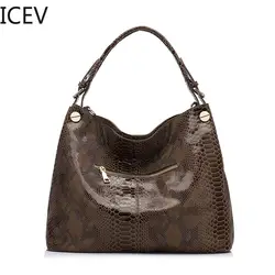 ICEV Новая европейская мода Змеиный корова разделение сумки для женщин известных брендов кожаные сумочки женские офисные мужс