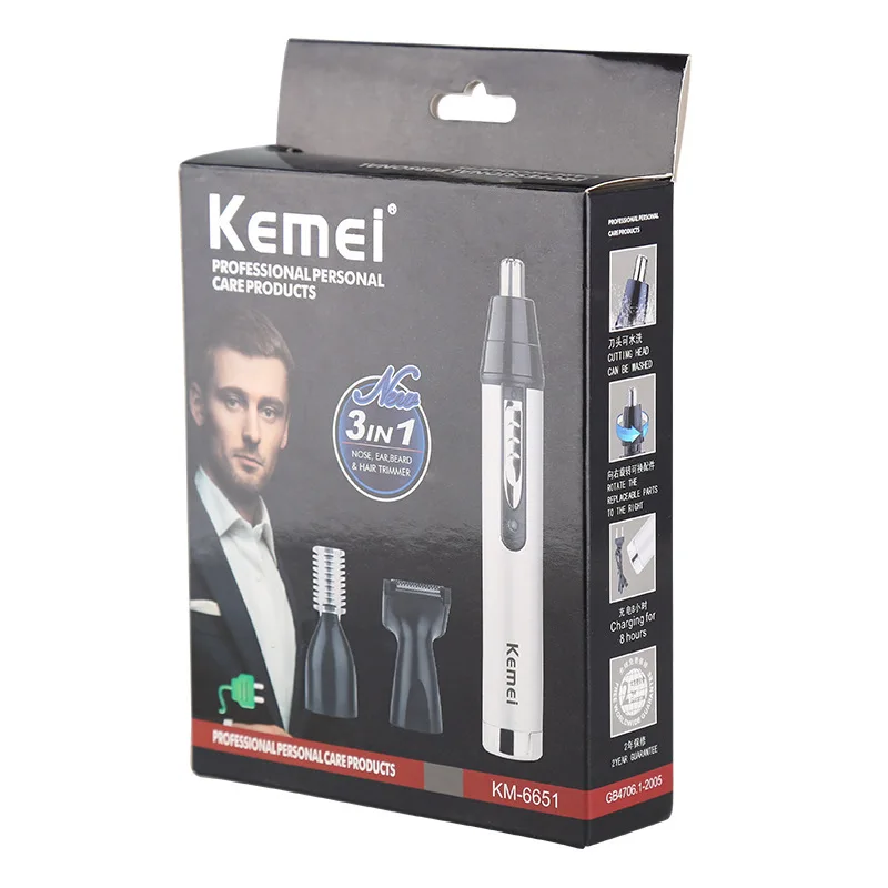 Kemei 3 In 1 Electric Shaving Nose Hair Trimmer Clipper Razor Ear Hair Beard Eyebrows Beard Trimmer Sideburns Hairclipper Shaver-2