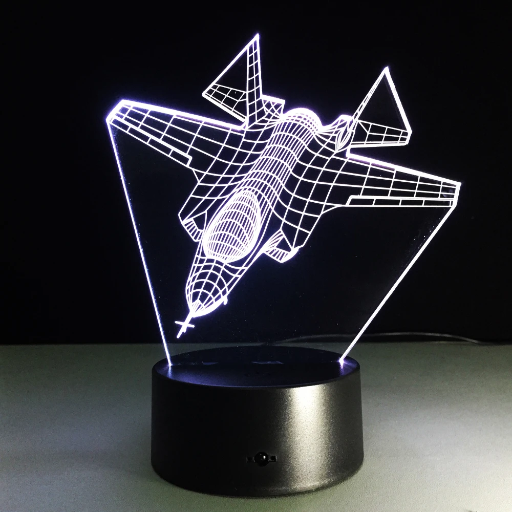 Remote Control Air Plane 3D Light LED Table Lamp Illusion Night Light 7 Colors Changing Mood Lamp 3 - 32833560859