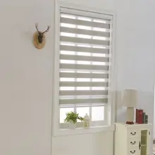 Horizontal Window Sheer Shade Blind Zebra Dual Roller Blinds &Treatments Window Custom Cut to Size Grey Curtains for Living Room