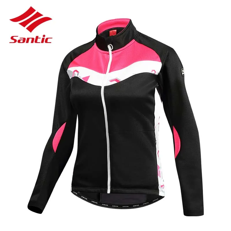 

Santic Cycling Jacket Women 2018 Winter Windproof Bike Coats Road Bicycle Jersey Thermal Fleece Cycle Clothing Ropa Ciclismo