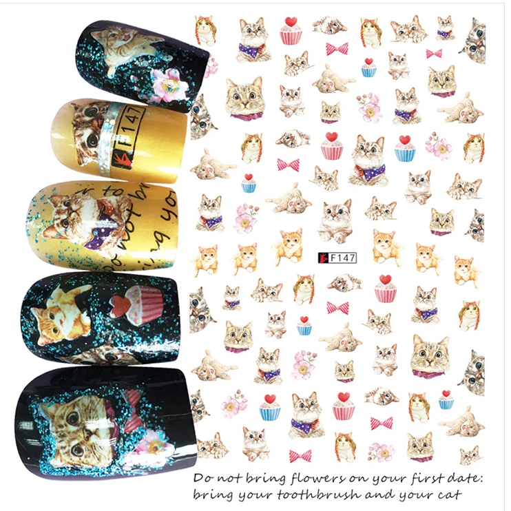 1pcs 3D Super Thin Nail Stickers Tips Nail Art Adhesive Decals Manicure