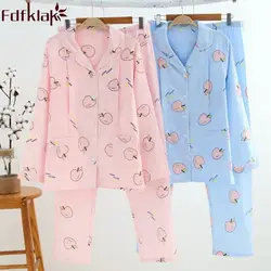 Fdfklak для беременных пижамы Грудное вскармливание одежда Пижама для беременных 2018 Демисезонный длинный рукав хлопок Беременность пижамы F221