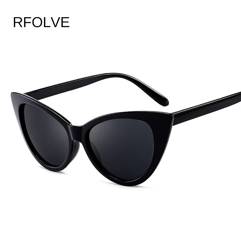 Rfolve New Fashion Cat Eye Sunglasses Women Black White Frame Sunglasses Women Brand Designer