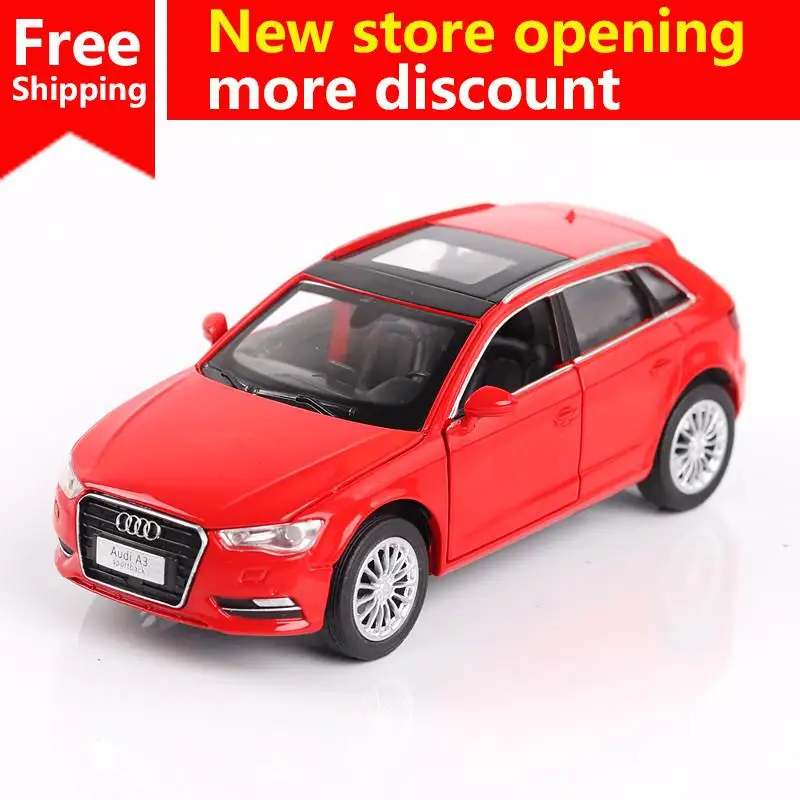 

Ant 1:32 Alloy Car Model High Simulation Audi A3 Metal Diecasts Toy Vehicles Pull Back Flashing Musical Kids Toys Free shipping