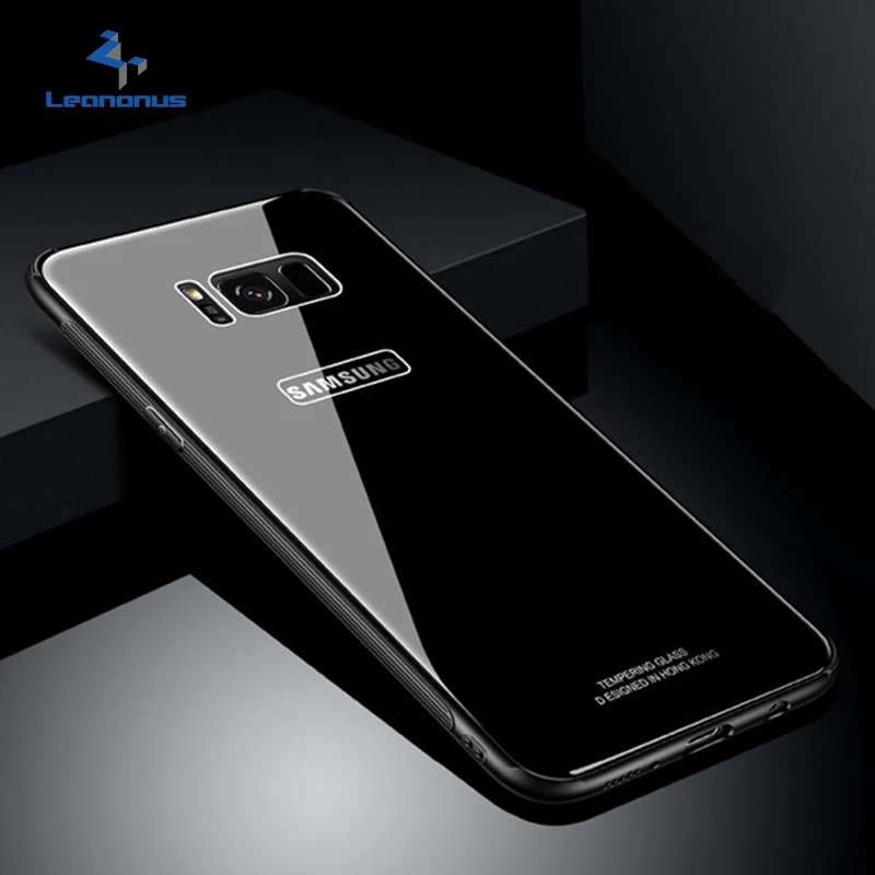Luxury Glass Case for Samsung Galaxy S8 Plus Note 8 Soft Frame+Tempered Back Armor Cover |