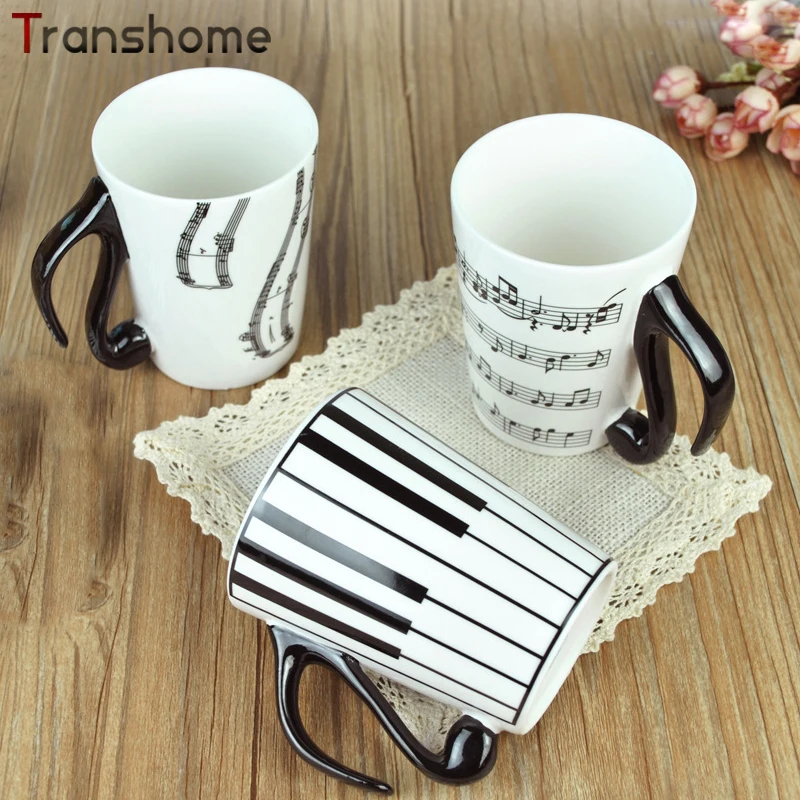 Transhome Creative Coffee Mug Ceramic Mugs And Cups For Tea Milk Cup Music Mug 300ml Travel Coffee Mug For Lover Valentines Gift