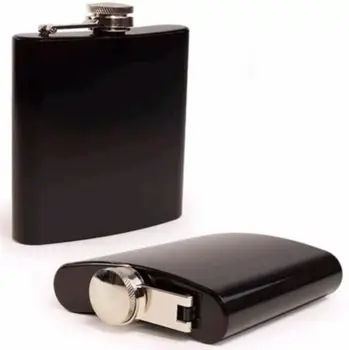 

Matt black Six ounce Liquor Hip Flask Screw Cap,100% stainless steel , laser welding fast shipping LX6903