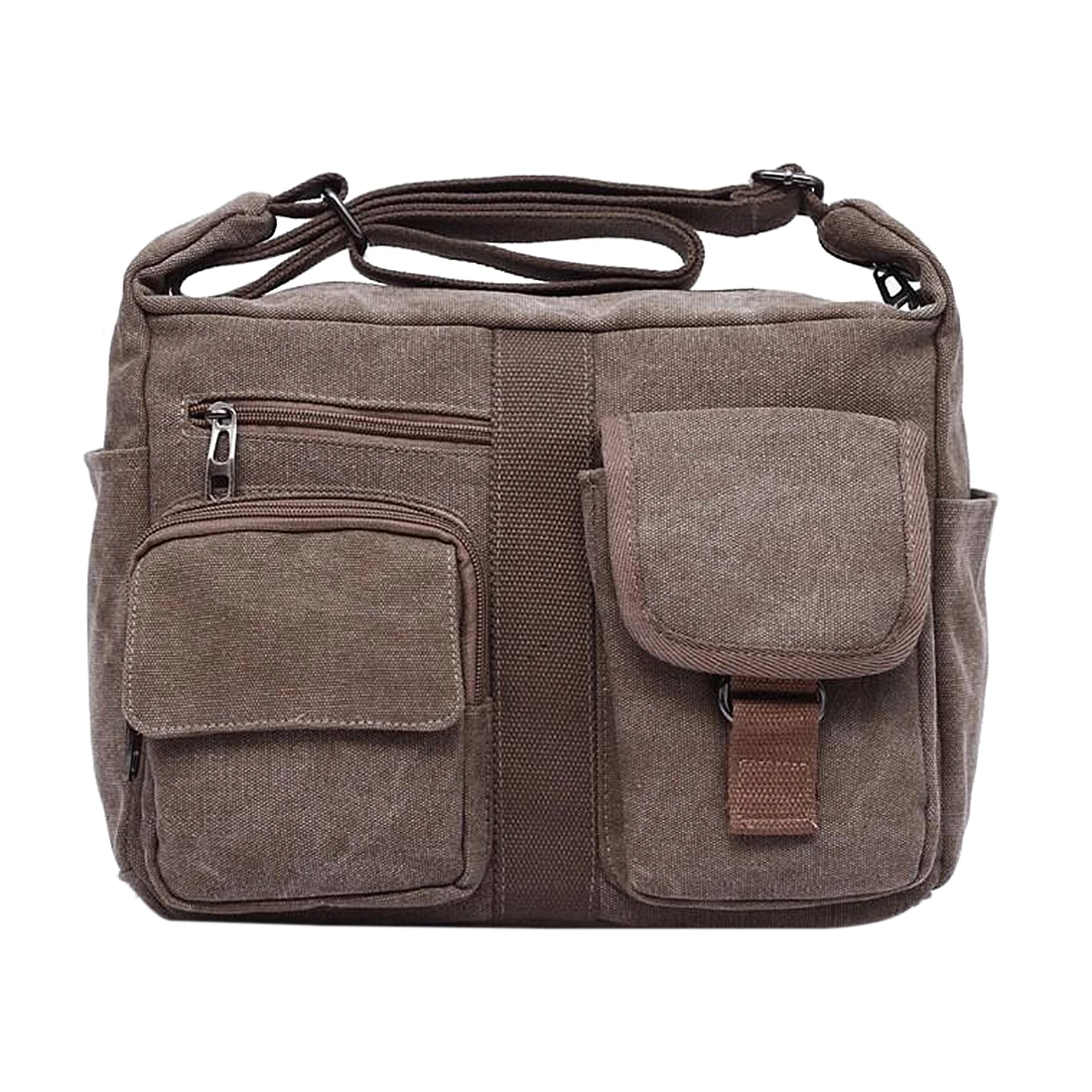 

2017 New Fashion Crossbody Bag Handbag Large Capacity Man Vintage Canvas Casual Messenger Bags (Coffee,Khaki,Black,Grey)