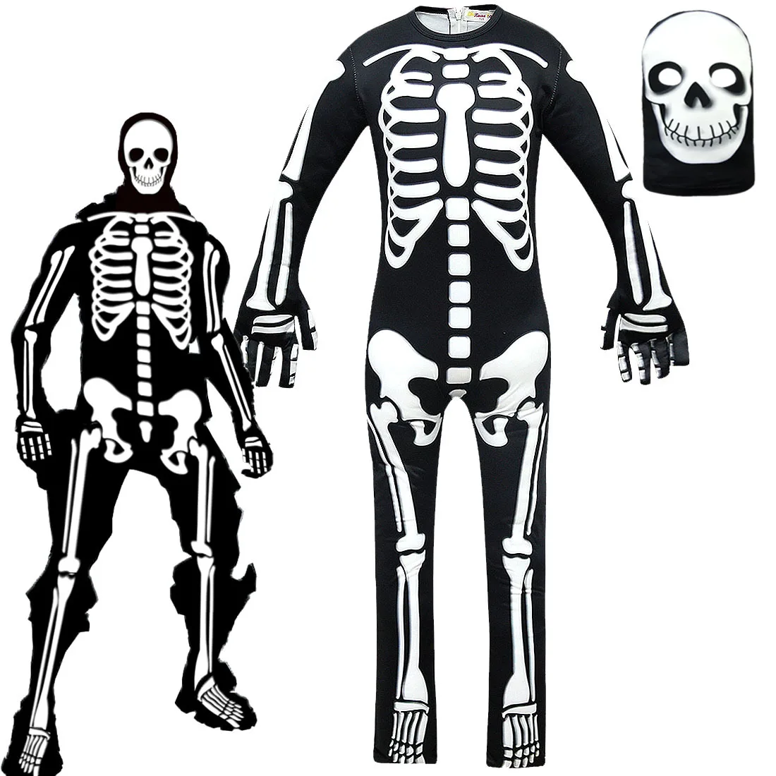 

Boys Clothes Set Battle Royale Cosplay Skull Skin Clothing Halloween Kids Costume Party Funny Jumpsuit Childrens Toddler Outfits