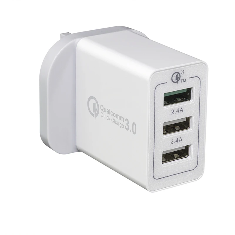 

UK Plug Quick Charge 3 USB Output,phone Fast Travel cherger adapter Compatible United Kingdom Ireland Saudi Arabia Singapore etc