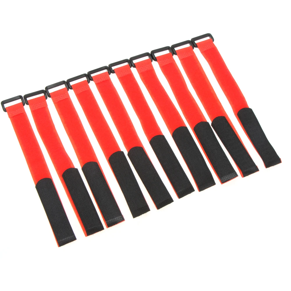 

GoolRC 10 Pcs Strong RC Battery Band Antiskid Cable Tie Down Straps 26*2cm Battery Strap RC Drone Quad Parts Black Red