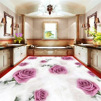 

beibehang size feather rose 3D wallpaper three-dimensional painting HD floor film papel de parede para sala atacado 3d flooring