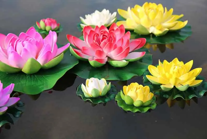 Украшение для аквариума имитация цветок лотоса мини искусственный пруд DIY домашний Аквариум Украшение случайный цвет - Цвет: Random color