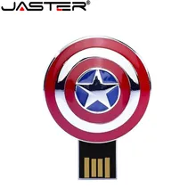 Флеш-накопитель JASTER 32 ГБ, 16 ГБ, 8 ГБ, 4 Гб, флеш-накопитель с изображением Мстителей, металлический usb-накопитель «Капитан Америка Халк», «Железный человек»
