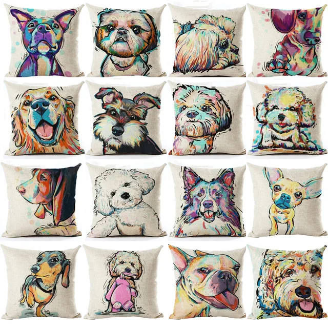 

Dog pillow cover for kids decorative cushion covers for sofa, pillow car chair home decoration pillow cover dog