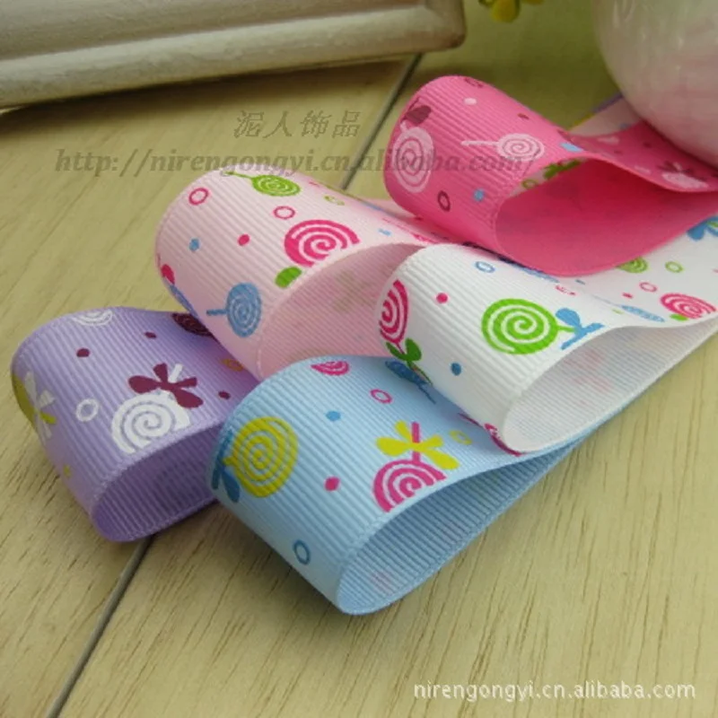

hot sale Hair ribbon is 25 mm lollipop rib fabric lace accessories DIY craft materials
