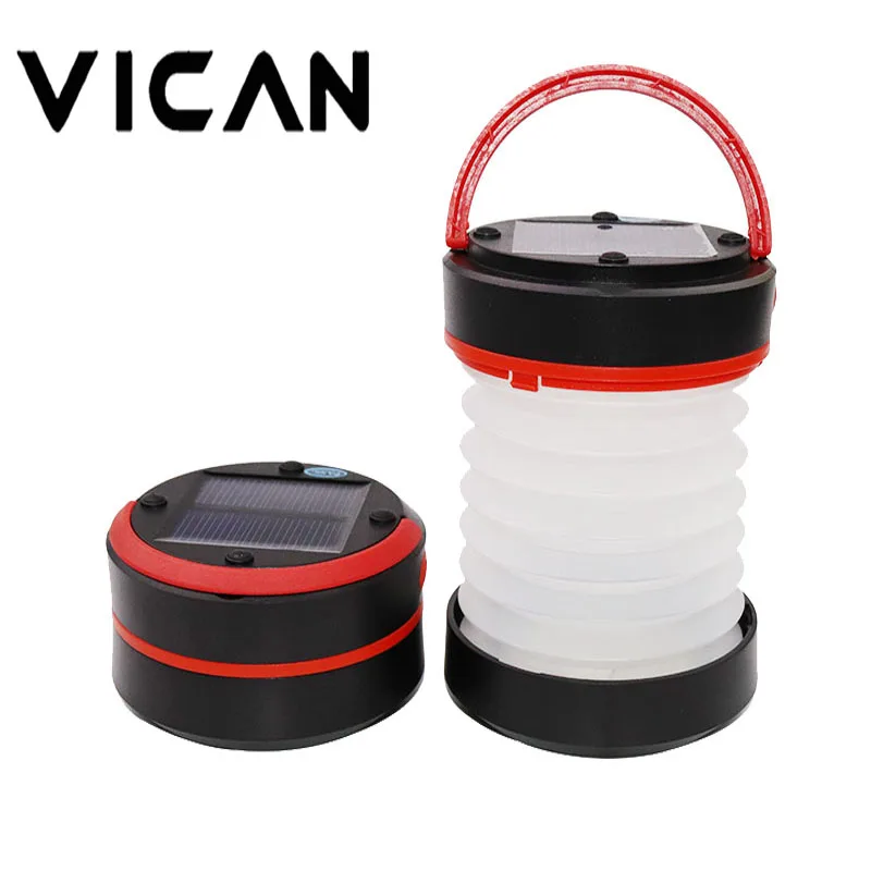 

Solar Camping LED Lantern USB Rechargeable Collapsible Light Mini Flashlight Torch Light Waterproof Solar power Lantern