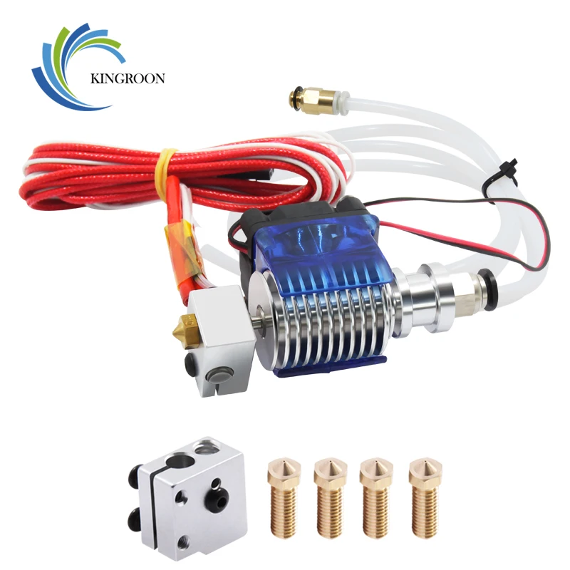 V6 J head экструдер с вентилятором Volcano блок длинное сопло 0 6 8 1 2 мм Hotend Part алюминий 75 12 В 40 Вт м 3D принтеры