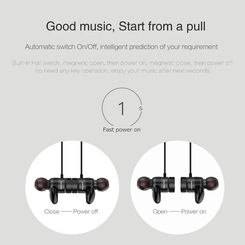 Günstige AWEI A920BLS Bluetooth Kopfhörer Drahtlose Kopfhörer Bass Sport Bluetooth Headset Auriculares Cordless Kopfhörer Casque 10h Musik