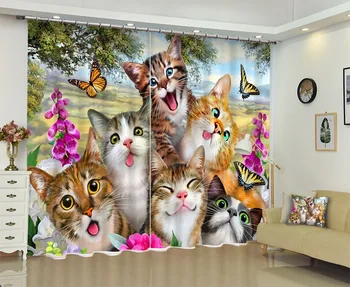 

Photo of 6 Cute Cats 3D Window Curtain for Kids Bedding Room Living Room Drapes Curtians Sunshade Window Curtain