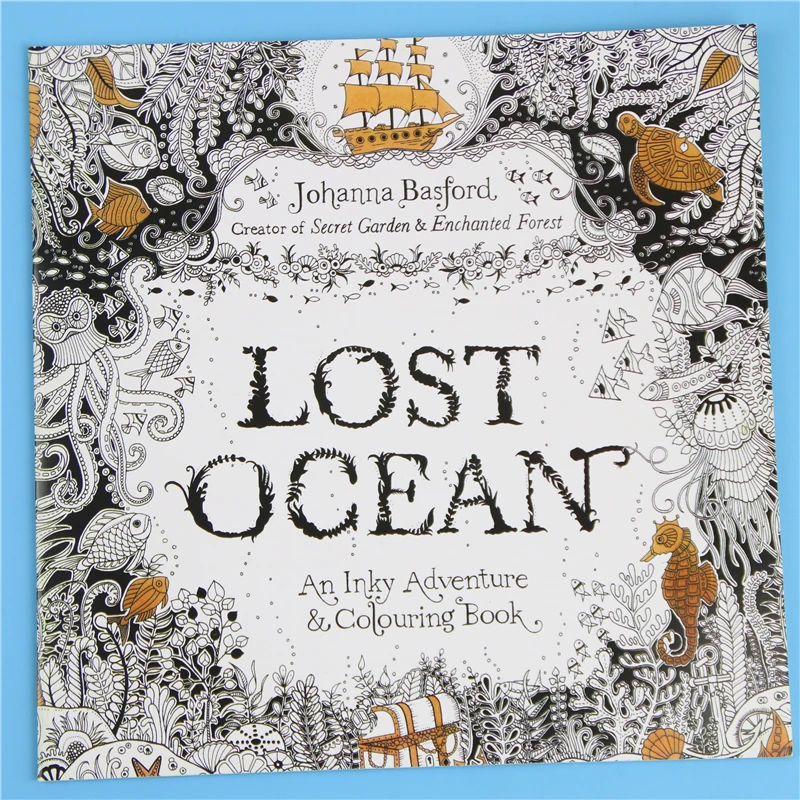 1 Pcs 24 Pages Lost Ocean Inky Adventure Coloring Book For Children Adult Relieve Stress Kill Time Painting Drawing Art Book 1 Pcs 24 Pages Lost Ocean Inky Adventure Coloring Book For Children Adult Relieve Stress Kill Time Painting Drawing Art Book