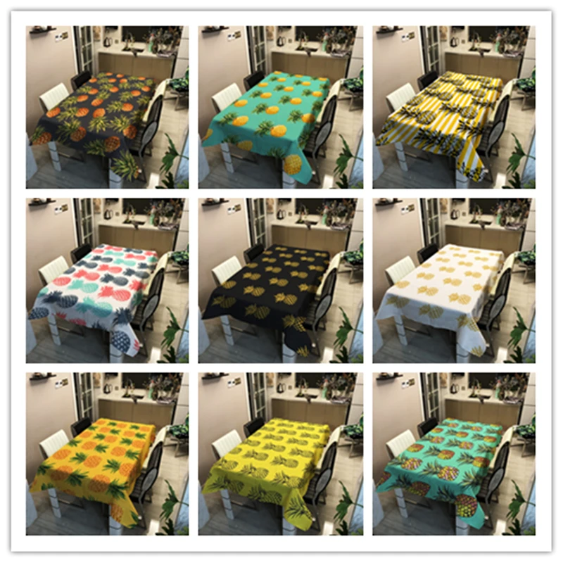 

Modern minimalist household polyester tablecloth rectangular tablecloth pineapple fashion printed tablecloth wholesale