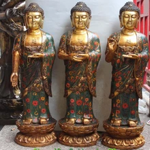 Bi003635 3" Бронзовый Свинка Перегородчатой Эмали Западной Шакьямуни Будда шакьямуни Набор Статуя