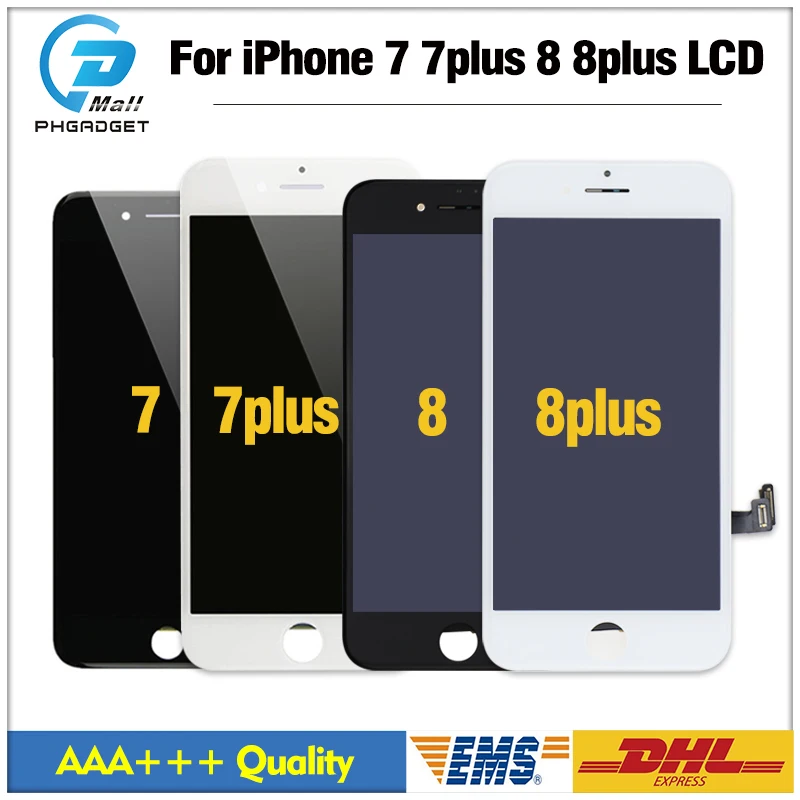 

20 pcs/lot AA Quality Digitizer and Touch Screen And Display LCD for iPhone 7 7G 7plus 8 8Plus Assembly DHL free shipping