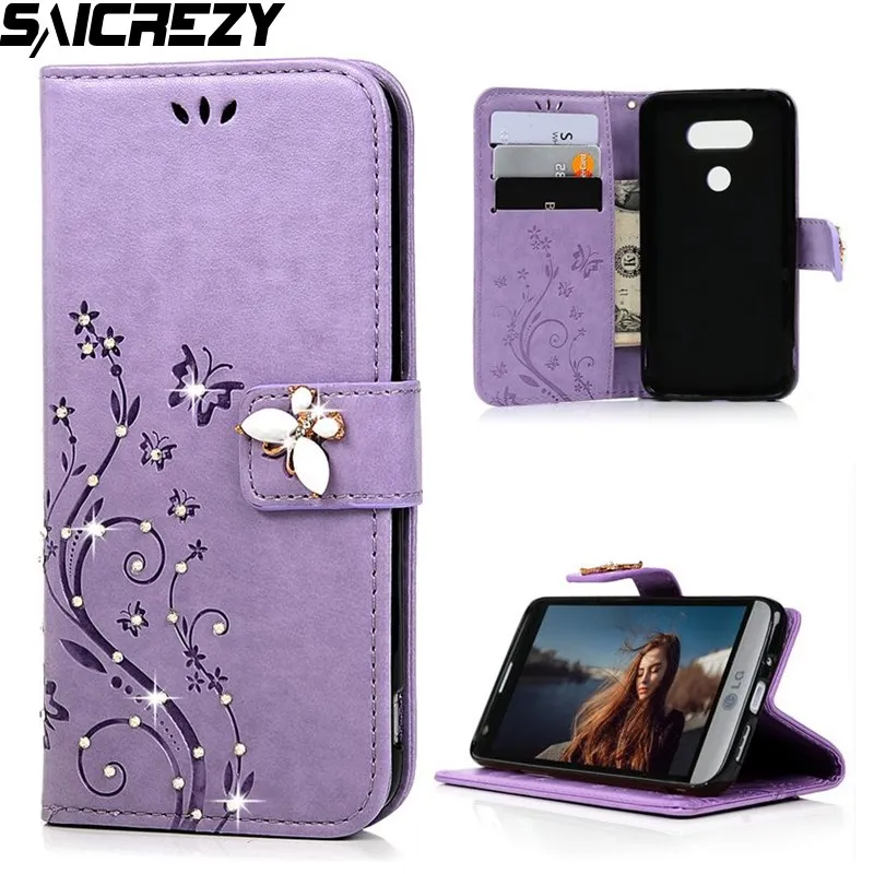 

Leather Case for LG G6 Q6 G7 Luxury Bling Crystal Diamond Stylo 3 LS777 X Power V30 K4 K8 K10 2017 2018 Wallet Flip Cover