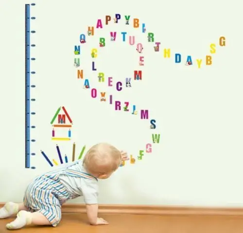 

Creative Wall Stickers Removable Alphabet Height Chart Ruler Kids Nursery Decal Growth Chart