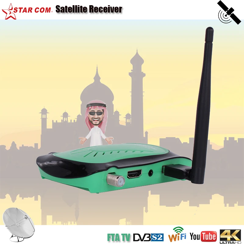 

STARCOM 4K Satellite TV Receiver IPTV M3U FTA DVB S2 Tuner HD Digital TV Box Arabic Receiver Satellite Support Bisskey Powruv