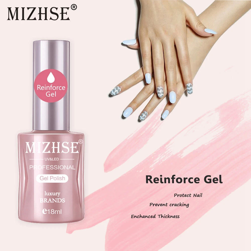  MIZHSE 18ml Reinforcement Gel Polish UV/LED Gel Polish Varnish Protect Strengthen Clear Transparent