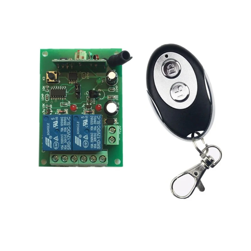 

DC12V 2CH RF Wireless Remote Control Switch System 4* transmitter & 1* receiver relay Receiver Smart Home Switch