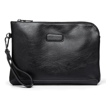 

New Men Wallets Casual Clutch Bag Brand Business Black Leather Long Design Purse men Handy Bag Gift For Men Money Coin Pocket