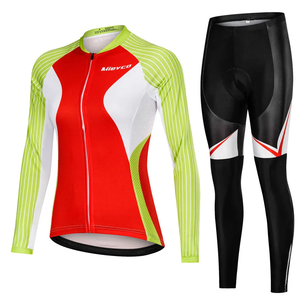 Женский комплект одежды для велосипеда, светоотражающий Женский Джерси с длинным рукавом для велоспорта, костюм для езды на велосипеде, одежда для девочек, спортивная одежда - Цвет: 13