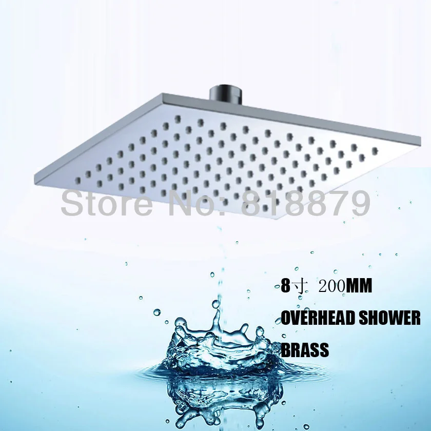8" Square shower rose retractable copper bathroom rain shower head