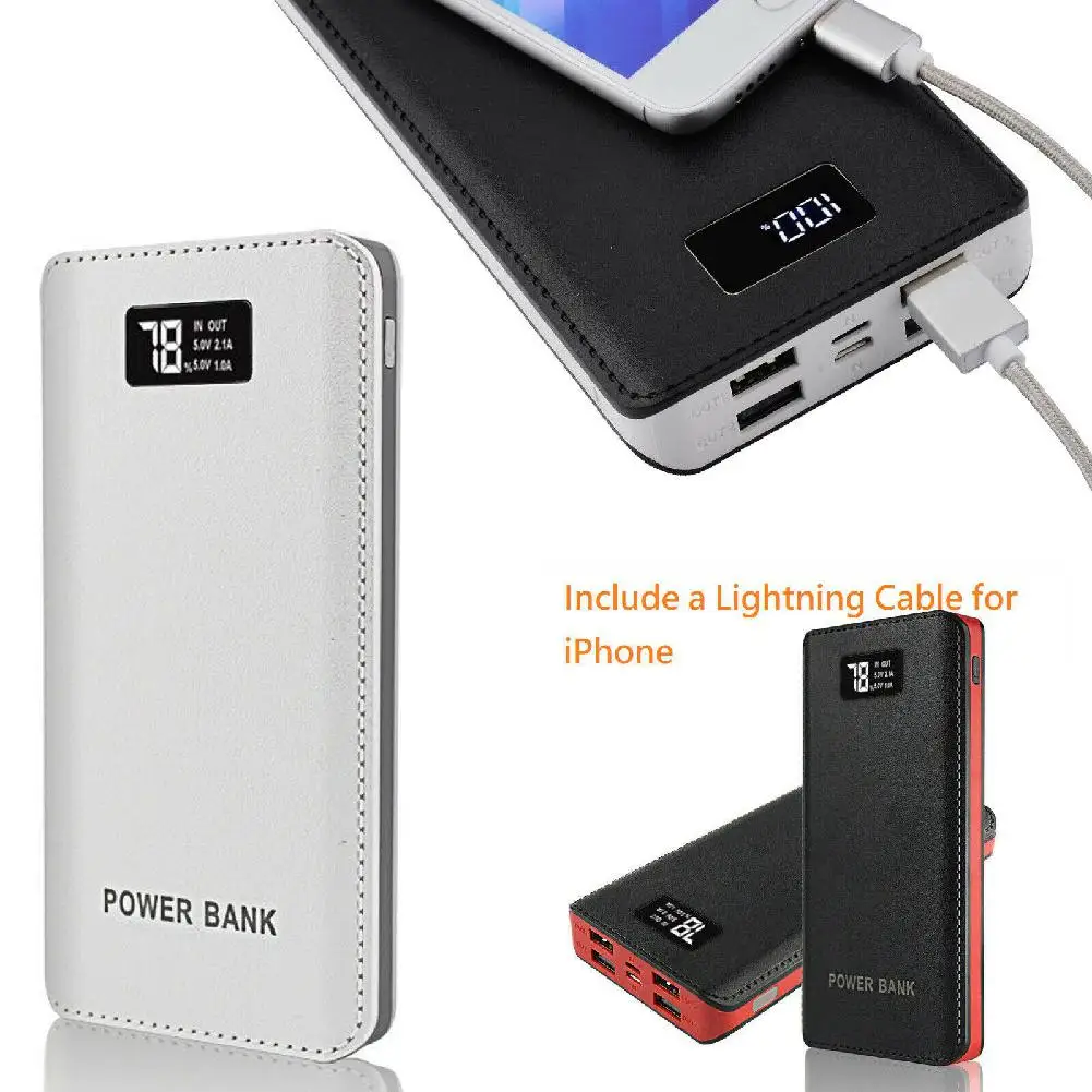 

EastVita 20000mAh Portable Power Bank LCD LED 4 USB Battery Charger for Mobile Phone